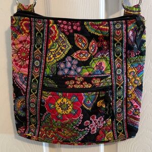 Vera Bradley Black Multicolor Floral Shoulder Bag